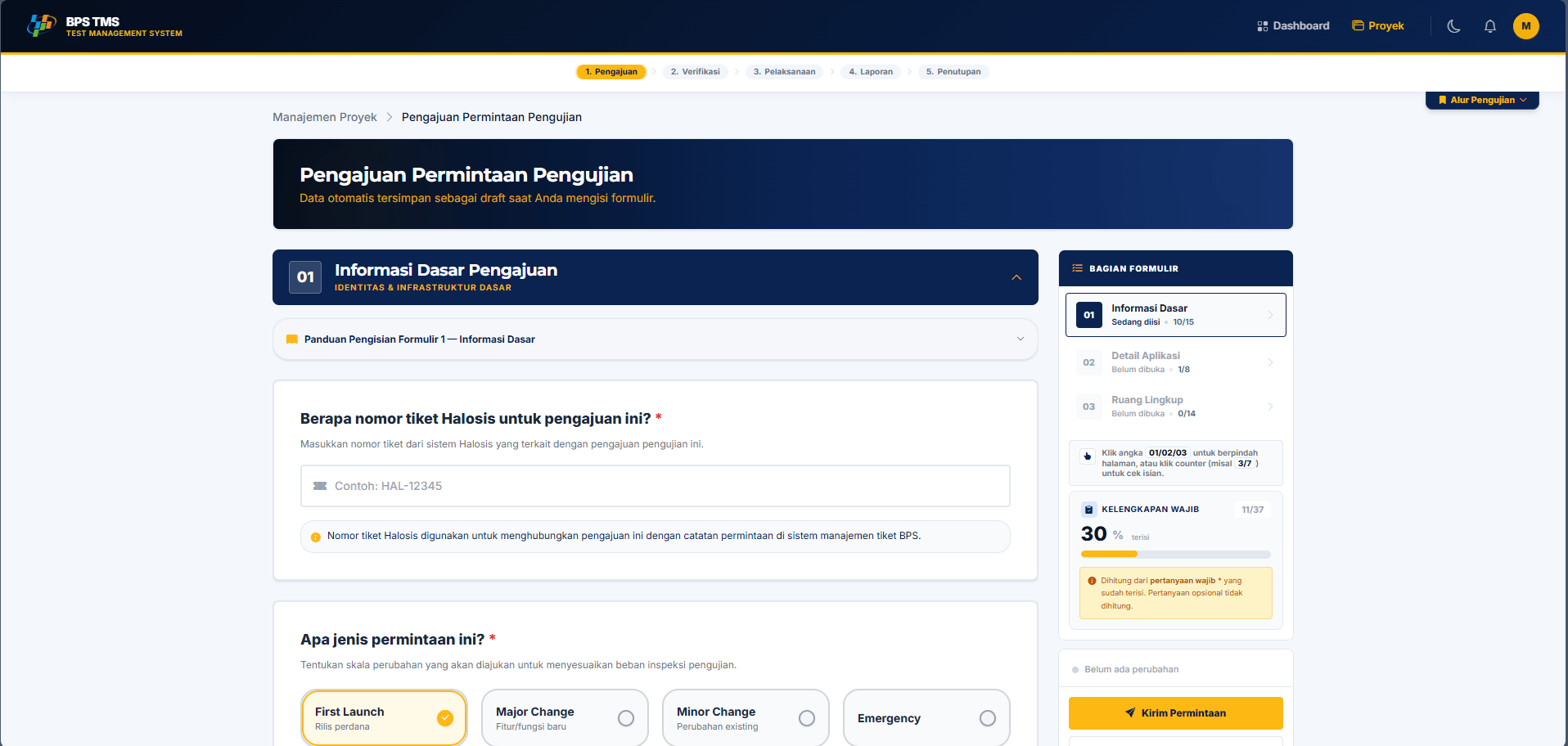 Form Permintaan Baru